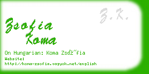 zsofia koma business card